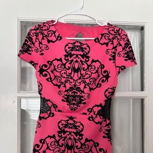 B. Darlin pink and black knee length dress